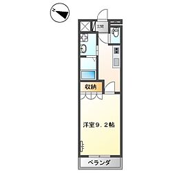 ローズガーデン 1Kの間取図画像