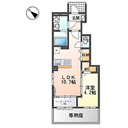 ボンシャンス楠木 1LDKの間取図画像