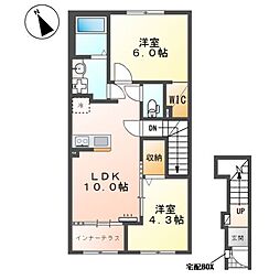 プリメゾン東郷 2LDKの間取図画像