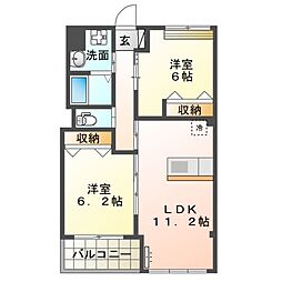 樹ノ里 2LDKの間取図画像