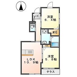 エコール桜美台 2LDKの間取図画像