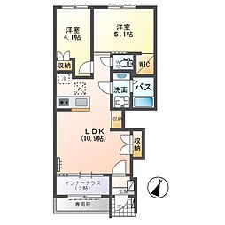 シエル ラフィネ 2LDKの間取図画像