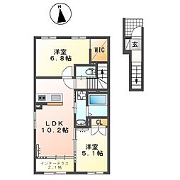 Urban Stagea春日1 2LDKの間取図画像