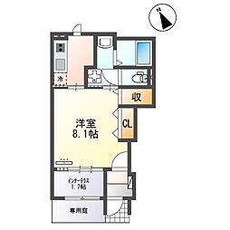Liv Brancia (リブ ブランシア) 1Kの間取図画像