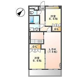 ネアポリス 2LDKの間取図画像