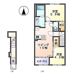 casa este唐津 I 2LDKの間取図画像