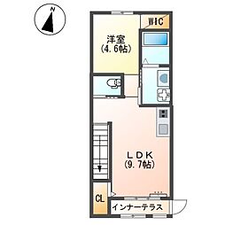 さざんか天神 1LDKの間取図画像