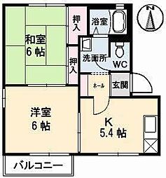 マーガレットハイツ 2Kの間取図画像