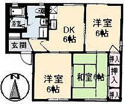 モトリス・光町　Ｂ棟 B0103 1階3DKの間取り