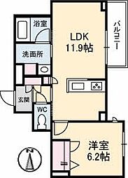 メゾンフェリシア 1LDKの間取図画像