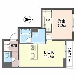凛 1LDKの間取図画像