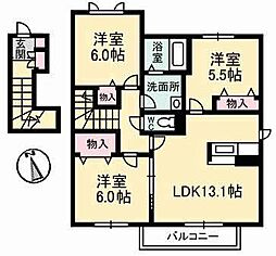 エスポワール・ルミネ 3LDKの間取図画像