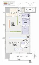 ミッド・シティ岡山 1LDKの間取図画像