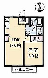 フレグランスマリィー2 1LDKの間取図画像
