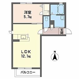サンブリエ 1LDKの間取図画像