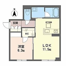そよかぜ2 1LDKの間取図画像