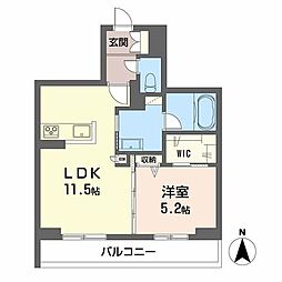 シャーメゾン大元 1LDKの間取図画像
