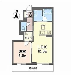 トレスセドロ新保 1LDKの間取図画像
