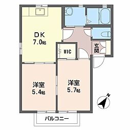 コーポヴェルデ 2DKの間取図画像