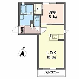 ヴィーナスコート福島 1LDKの間取図画像