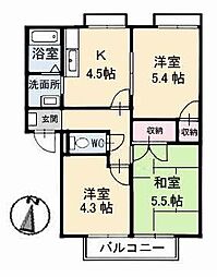フレグランス羽島台 3Kの間取図画像