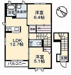 エテルグリーアA 2LDKの間取図画像