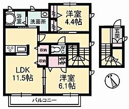 コンフォート 2LDKの間取図画像