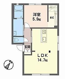 メゾン花畠2A 1LDKの間取図画像