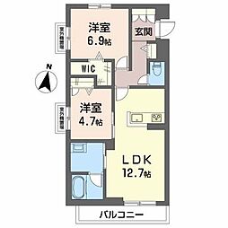 アインス 2LDKの間取図画像