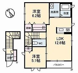 ジョリカ6 2LDKの間取図画像
