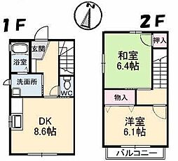 コーポクレスト 2DKの間取図画像