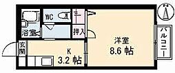 コーポ南吉方 1Kの間取図画像