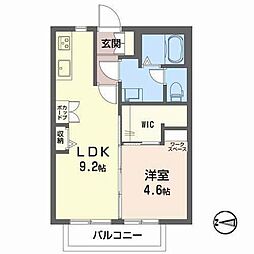 ジュネスルミエールC 1LDKの間取図画像