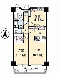 メゾン・ド・成屋 2LDKの間取図画像