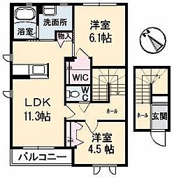 セントアイランドA 2LDKの間取図画像