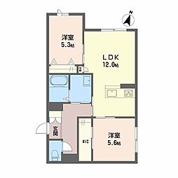 Noce堂形 2LDKの間取図画像