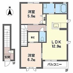 ポルタブランシェ 2LDKの間取図画像