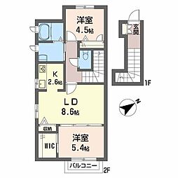 バレモレラ 2LDKの間取図画像