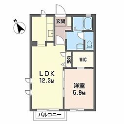 パルモ 1LDKの間取図画像