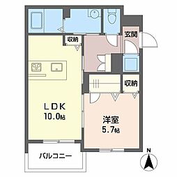 ベレオ白金坂 1LDKの間取図画像