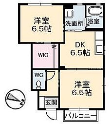 サンディアス 2DKの間取図画像
