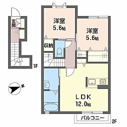 エマーブル・ケイ 2LDKの間取図画像