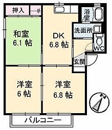 フローリ 3DKの間取図画像