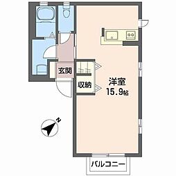 グリーンハイム ワンルームの間取図画像