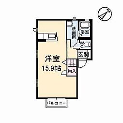 グリーンハイム ワンルームの間取図画像