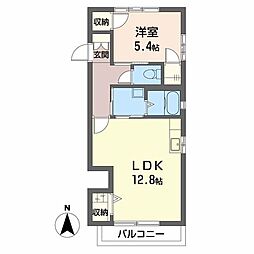 ミレニアムハイム2号館 1LDKの間取図画像
