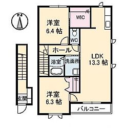 グランドメゾン片島C 2LDKの間取図画像