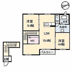 シャーメゾン天野 2LDKの間取図画像