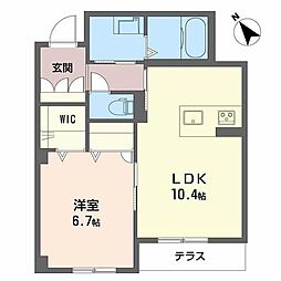 グランベレオ引野 1LDKの間取図画像