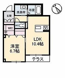 グランベレオ引野 1LDKの間取図画像